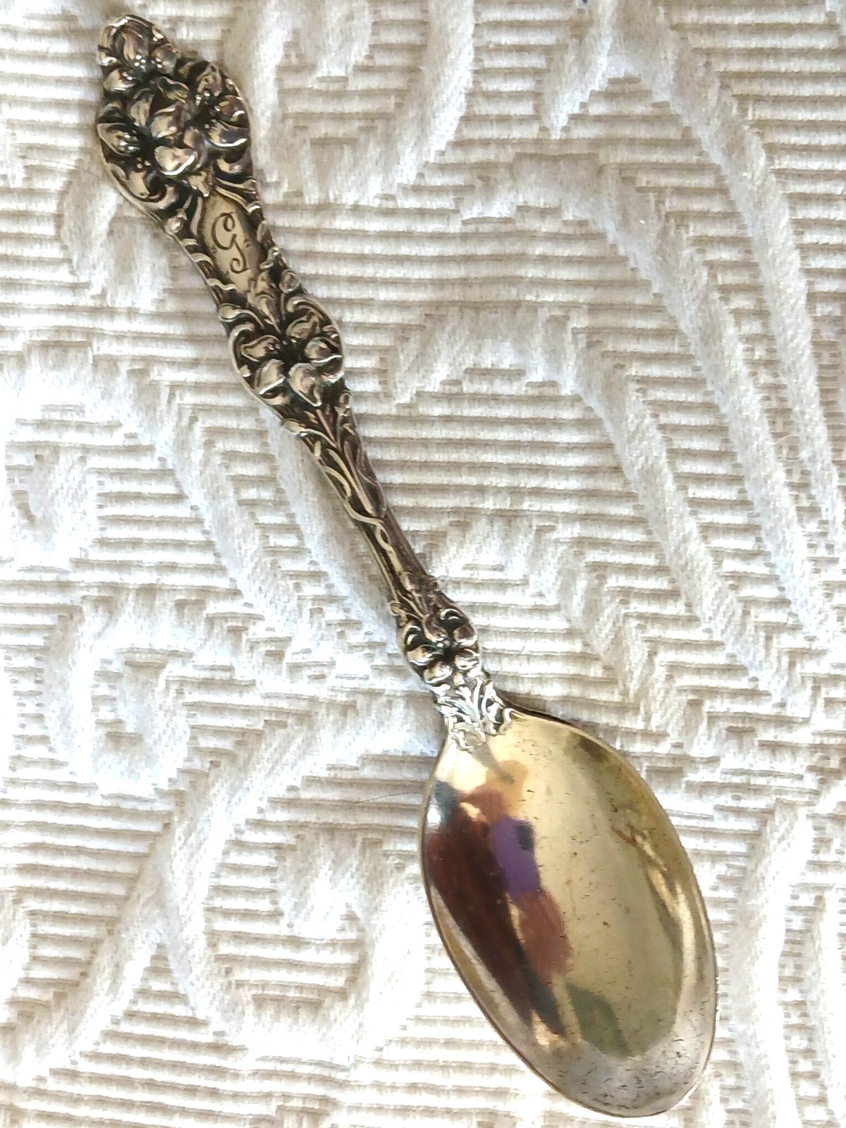 Antique Sterling ALVIN ORANGE BLOSSOM, OLD 1905 Teaspoon Mono FLORAL LOVELY! *G