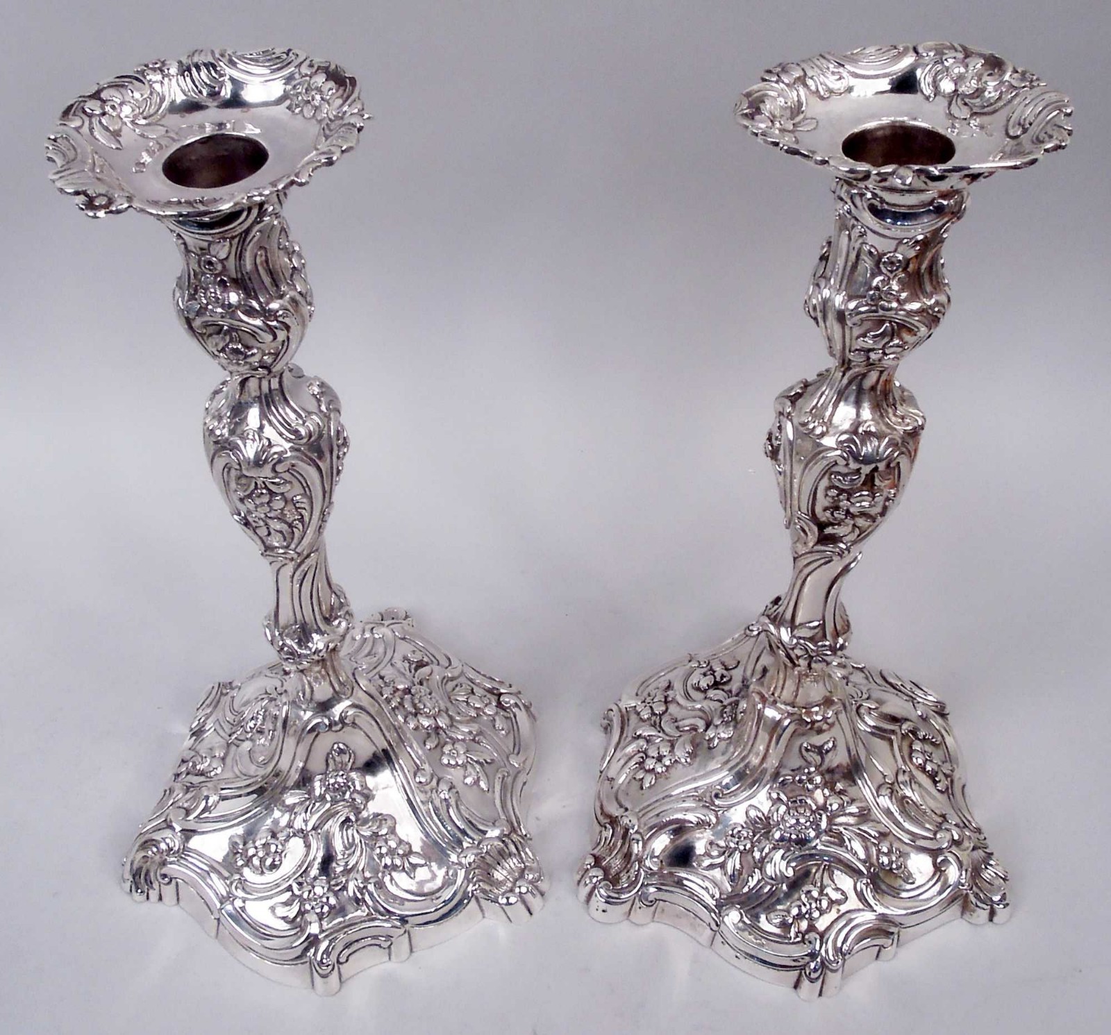 Antique Candlesticks Georgian Rococo English Sterling Silver 1768
