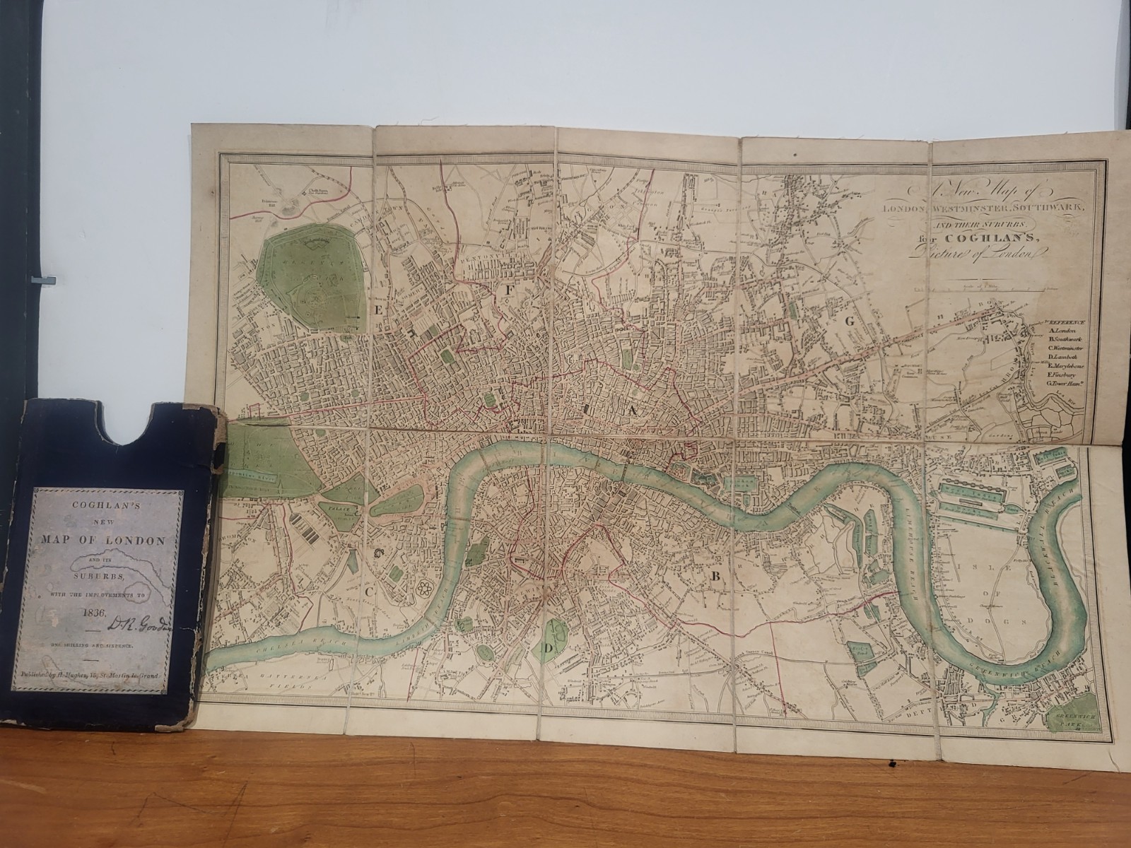 UNRECORDED 1836 Coghlan London Map – Daniel Raynes Goodwin Signature – UPenn