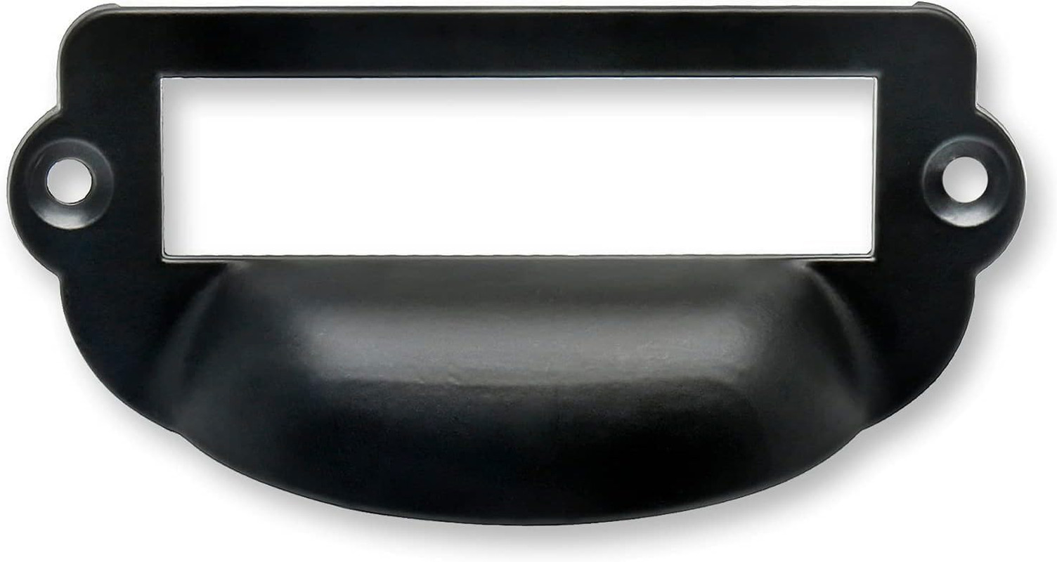20 Pcs Antique Black Card Catalog Drawer Pulls, Vintage File Cabinet Pulls, Libr