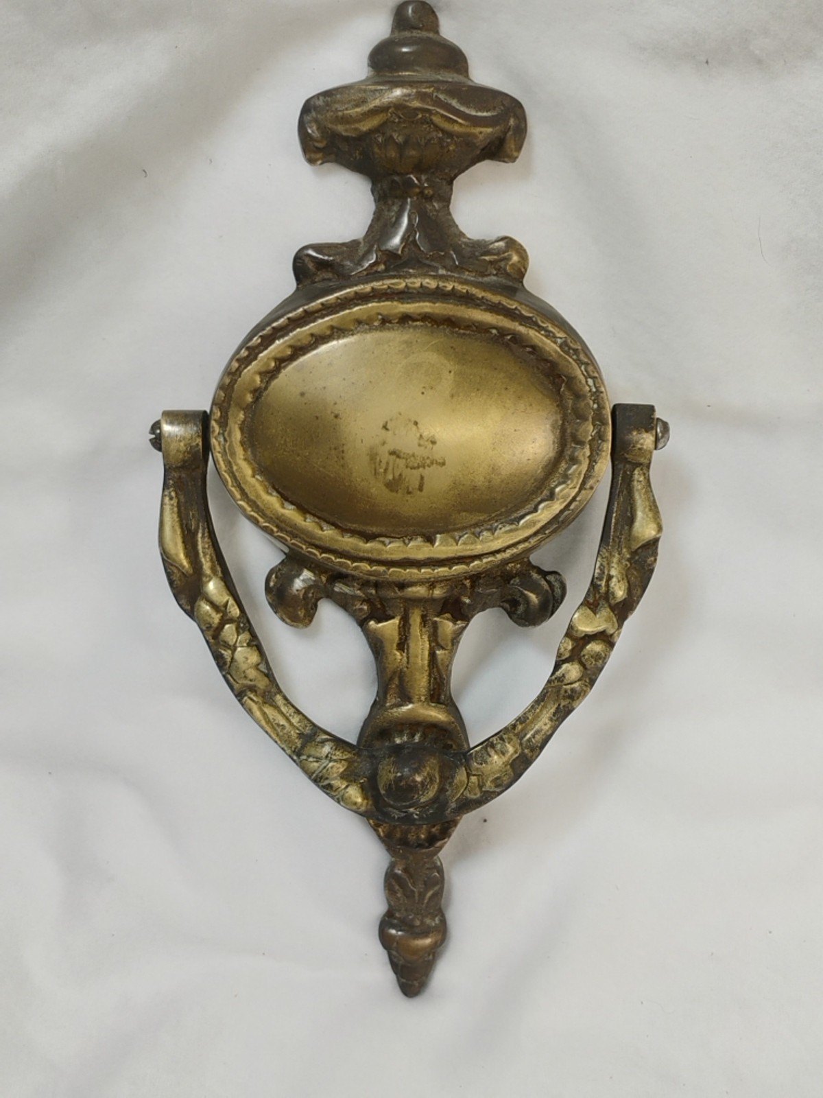 ANTIQUE ART NOUVEAU FRENCH GOLD CAST DOOR KNOCKER Heavy Worn Hardware