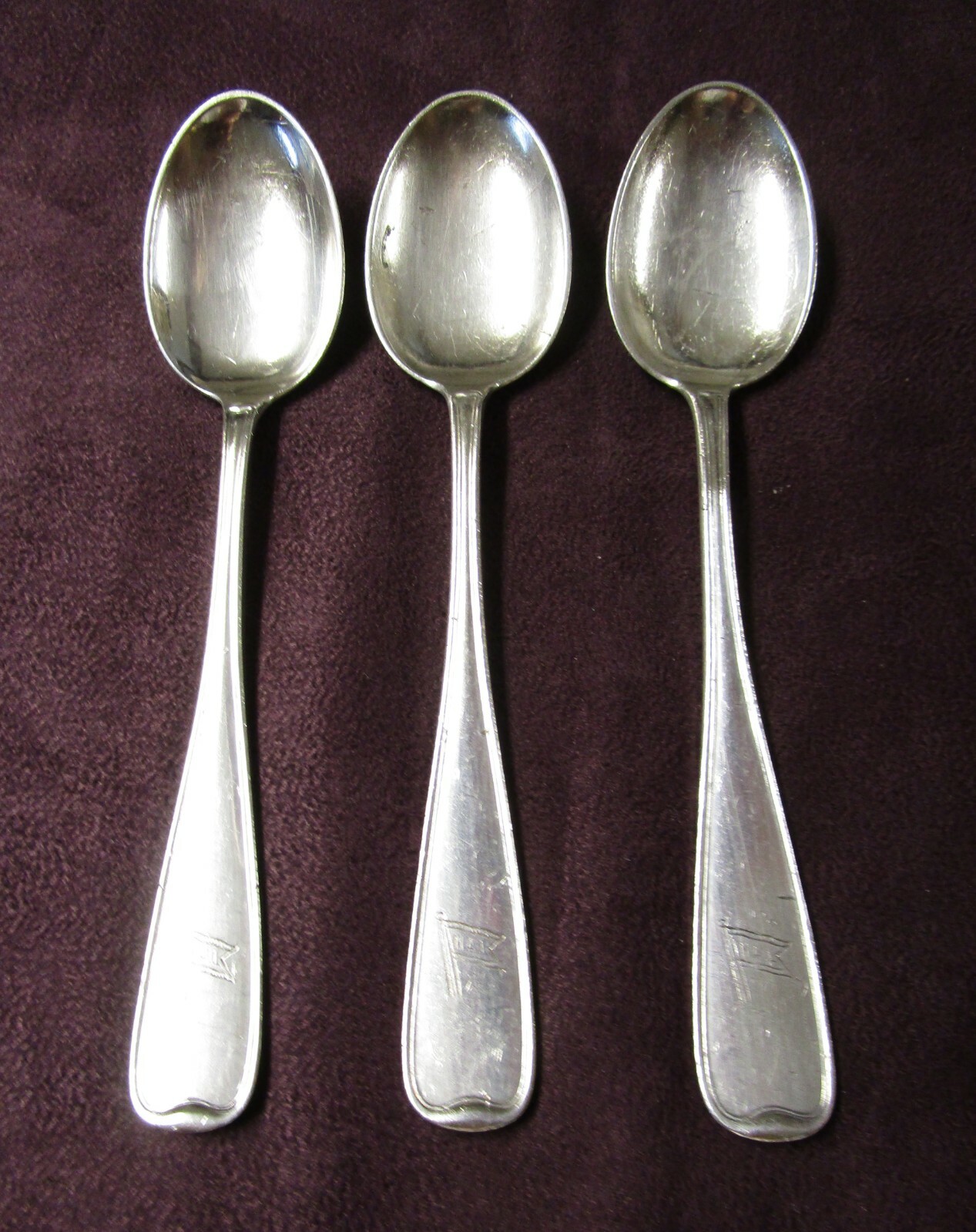 Vintage NAL National Airlines 3 Coffee Spoons Silverplate Flatware
