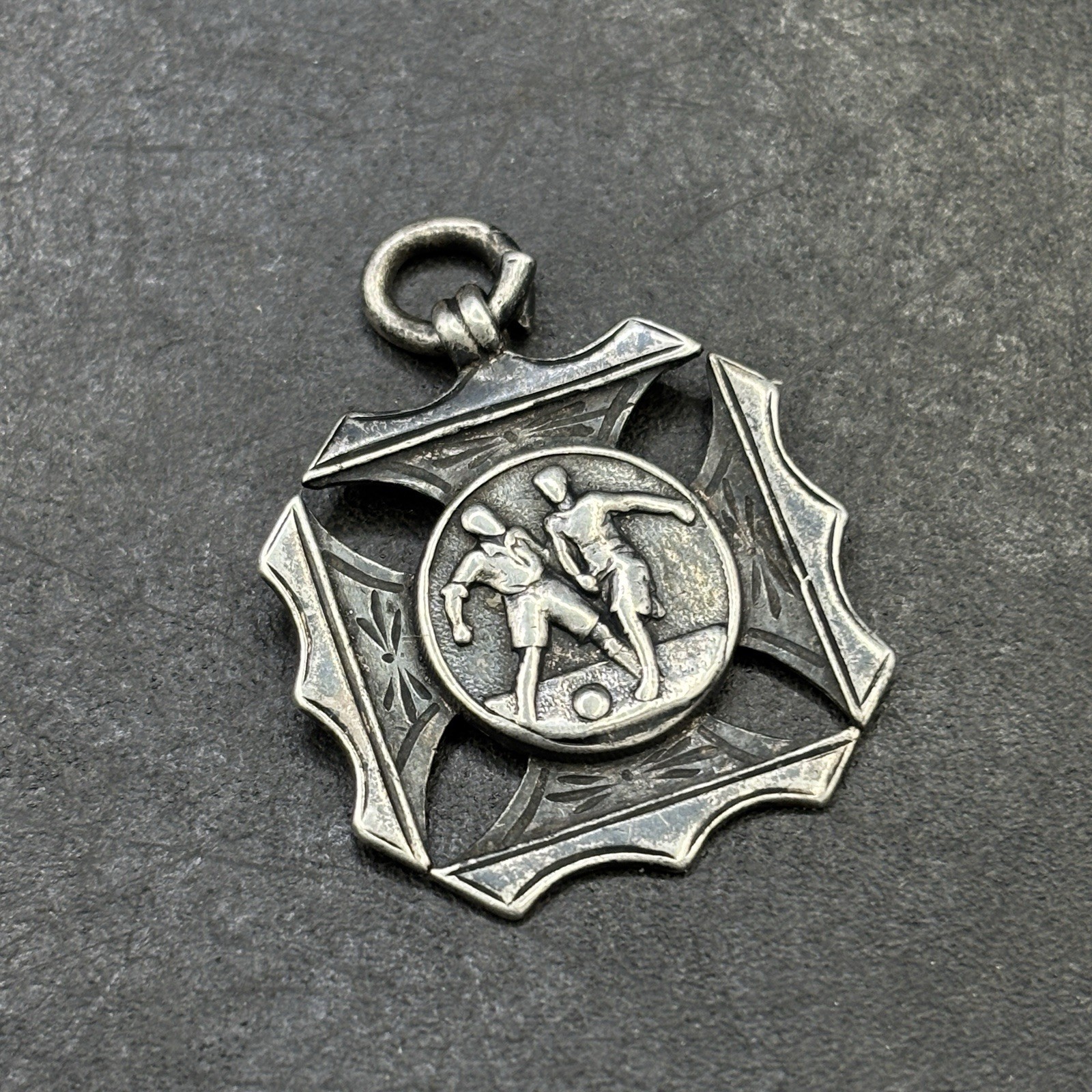Football Watch Fob 1921 Silver Hallmarked Named S Wilding LSAA Club Award Medal