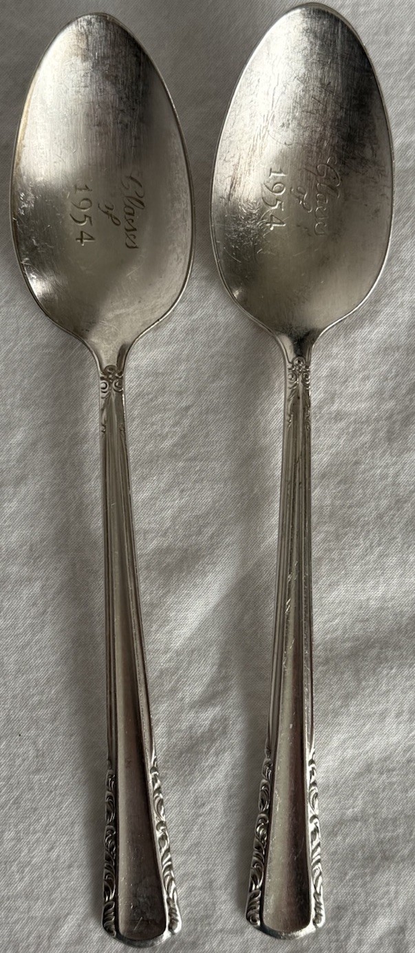 Holmes & Edwards May Queen 10 Teaspoons Vintage 1951 ENGRAVED CLASS OF 1954