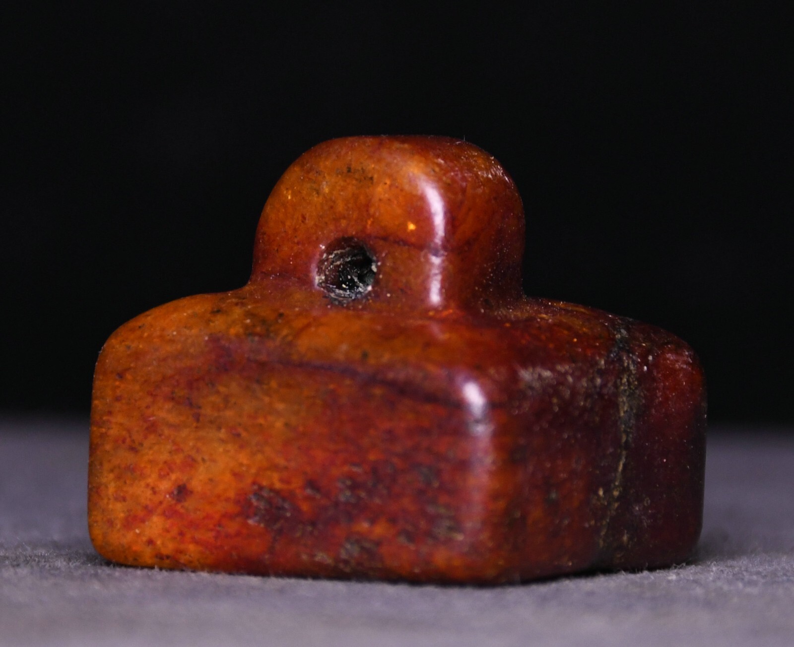 2CM Old Chinese Dynasty Natural Hetian Jade Seal Signet Stamp Amulet Pendant