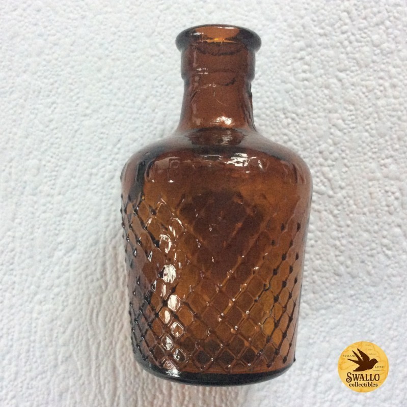 Antique amber glass poison bottle – Not to be taken – Hand finished – 10cm/4in