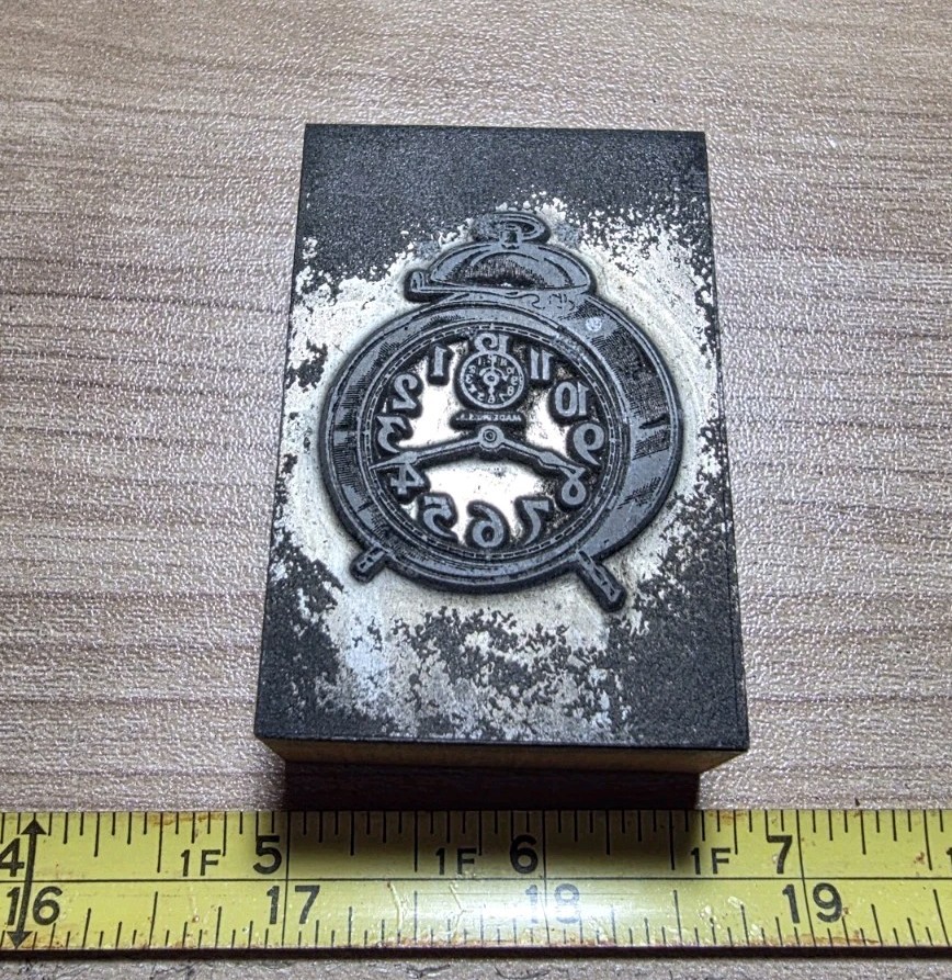 Vintage Letterpress Printing Block Alarm Clock