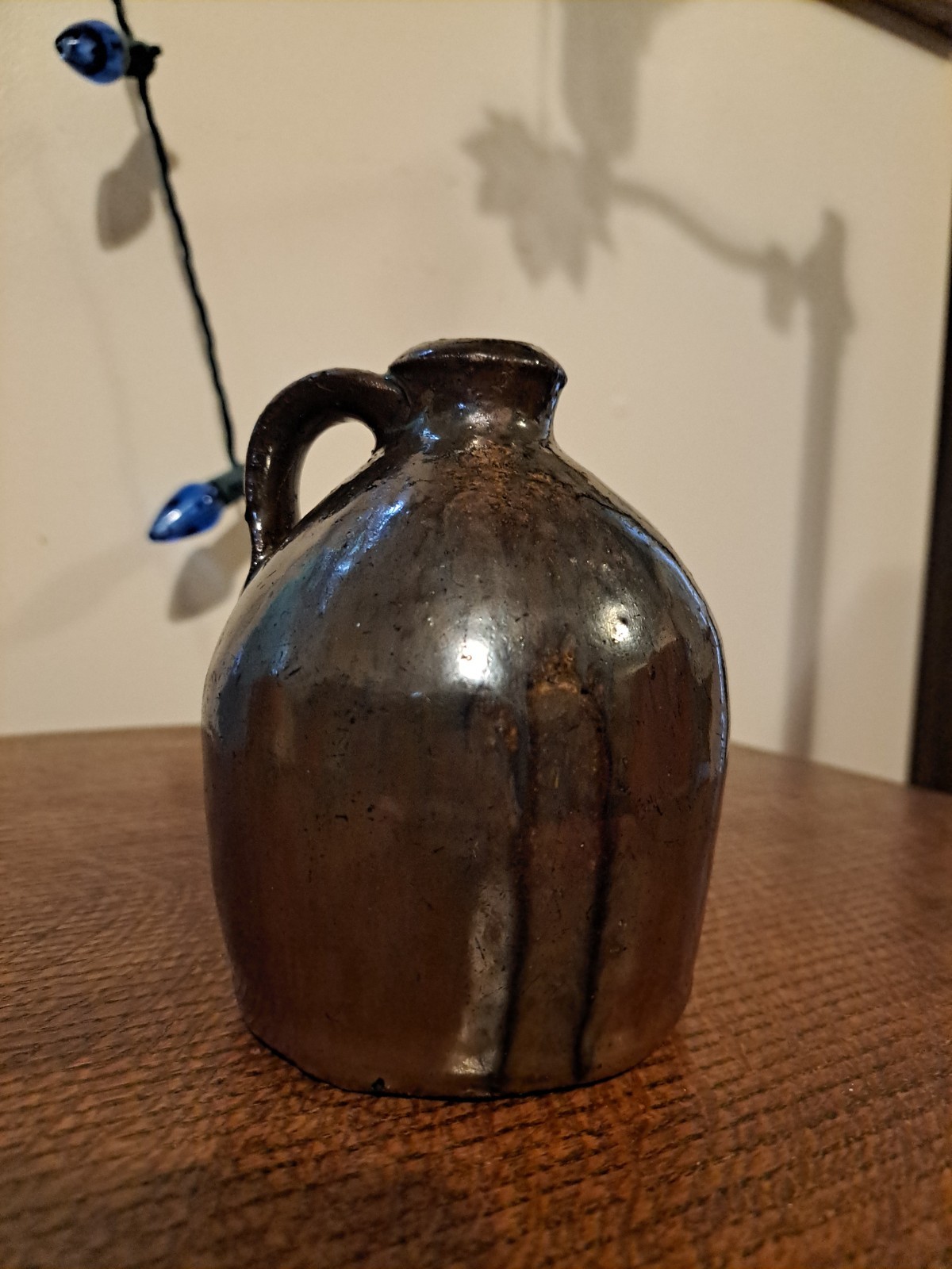 Late 19th c. Alkaline (Paint Rock) Glazed Stoneware Small Jug Crawford Co GA