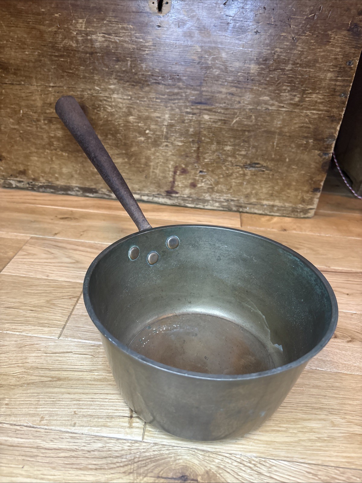 Antique Heavy Brass Cooking Pot,milk Pan, Heavy Vintage Kitchen,Outdoor