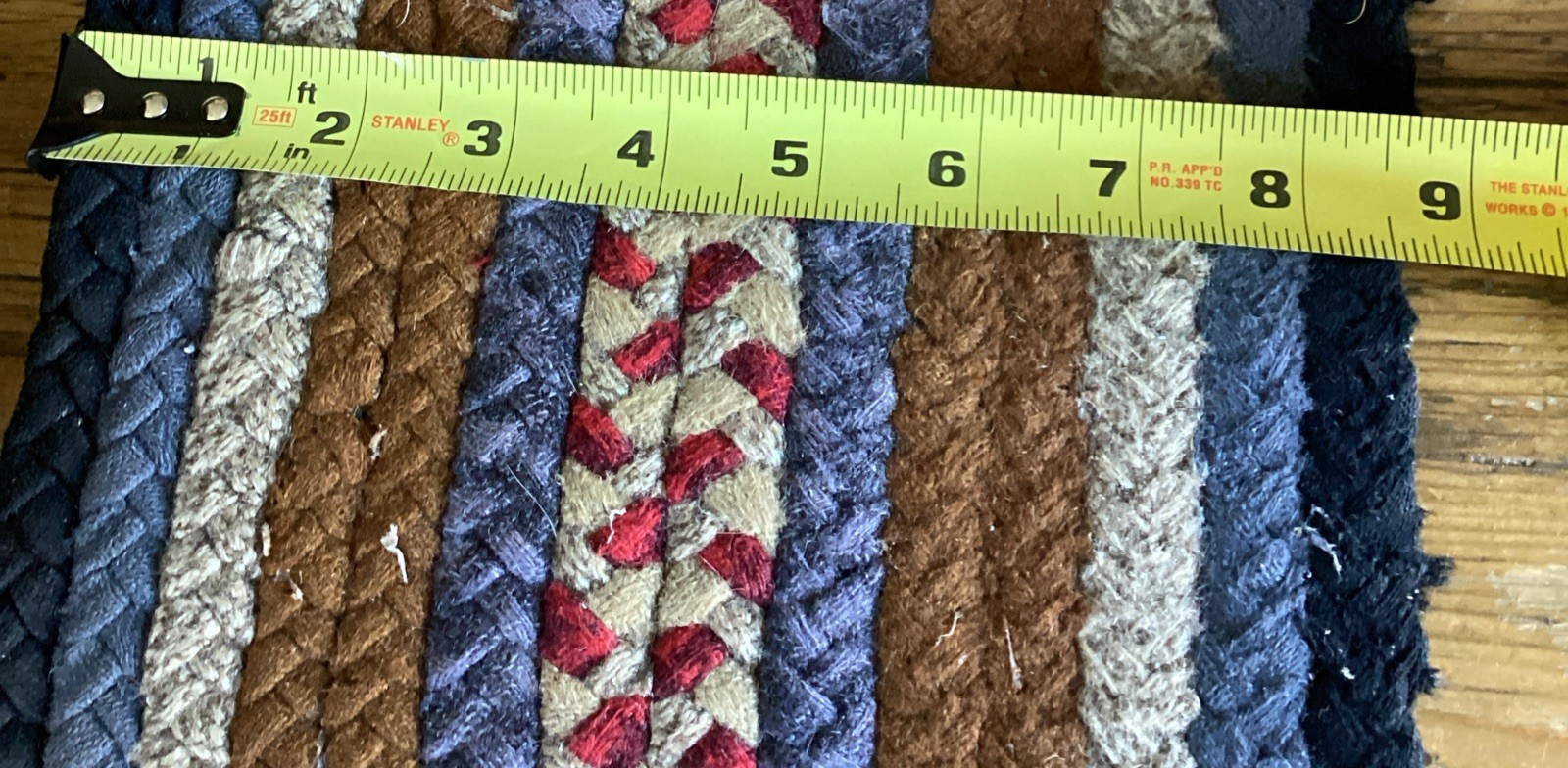table runner or small Braided rug vintage primitive country antique