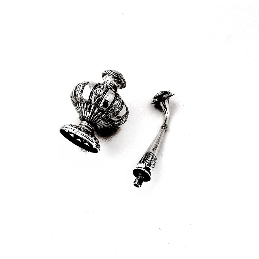 Ornate Footed Rose Water Sprinkler Shaker Flower Top Sterling Silver