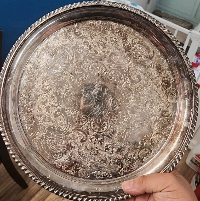 Vintage Sheffield Co EPC 5/165 Silverplate Round Platter Silver Dish EPC 5/165