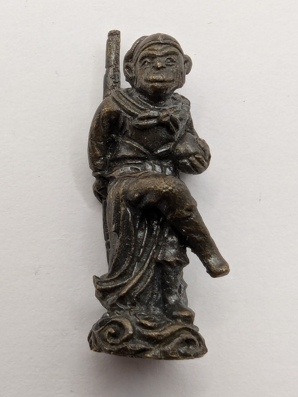 SUNWUKONG MONKEY KING THAI BUDDHIST AMULET TALISMAN CHARM MINI BRASS STATUE 1″