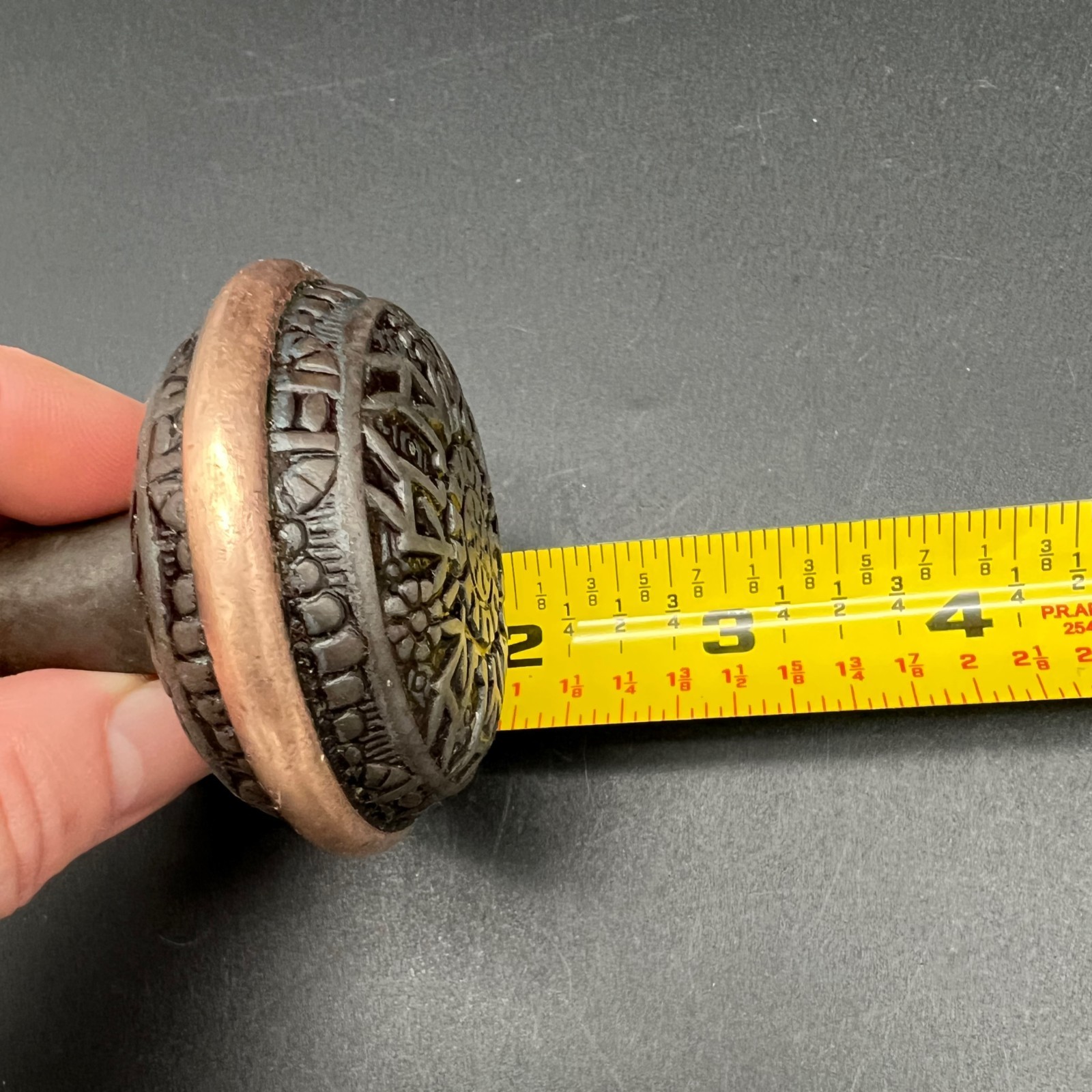 Antique Reeding “Windsor” Vernacular Design Bronze & Cast Iron Doorknob c1885