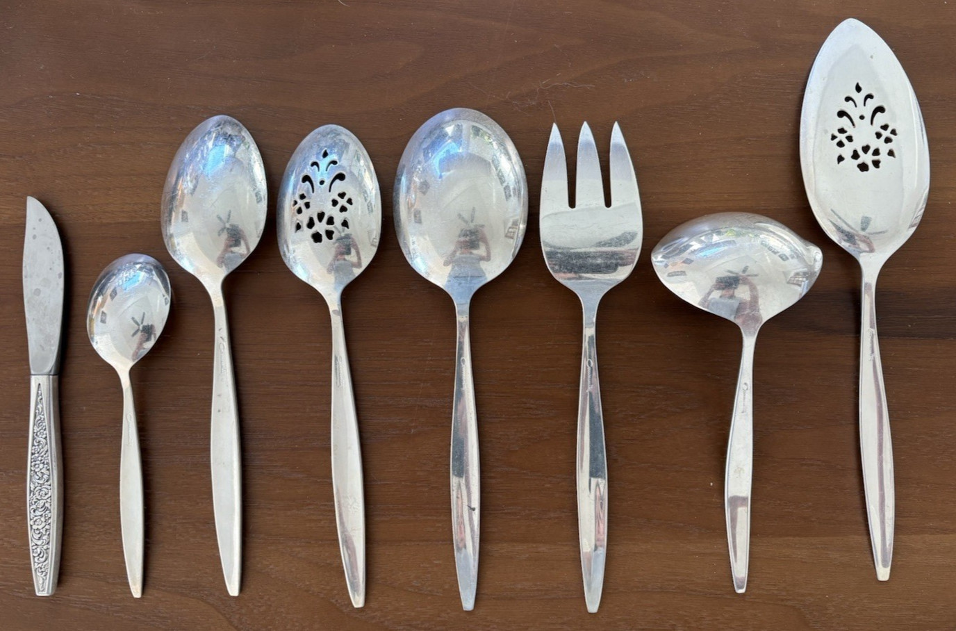 Vintage Oneida Community TANGIER Silverplate 8 Piece Hostess Set Serve Ware