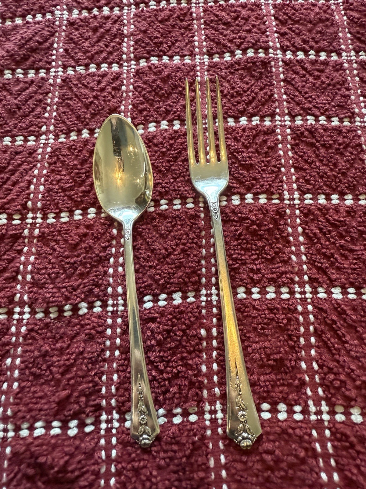 Holmes and Edwards Silverplate Spring Garden Youth Fork and Spoon