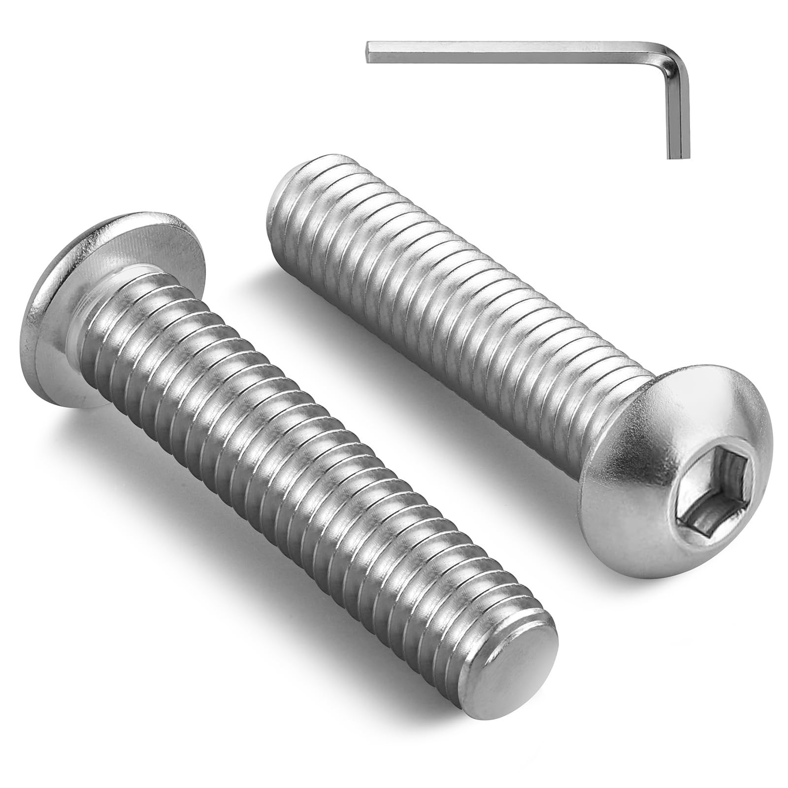 1/4-20 x 1-3/4 Inch Button Head Socket Cap Bolts Screws,304 Stainless Steel 1…