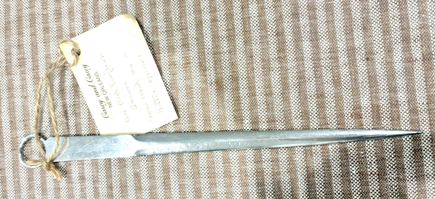 Meat Skewer Letter Opener – Antique mid 19th c. – Silver Plate – with tag