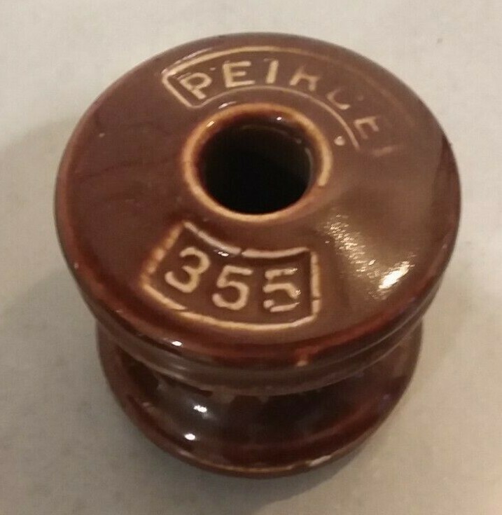 Vintage Peirce 355 Brown 3″ Insulator