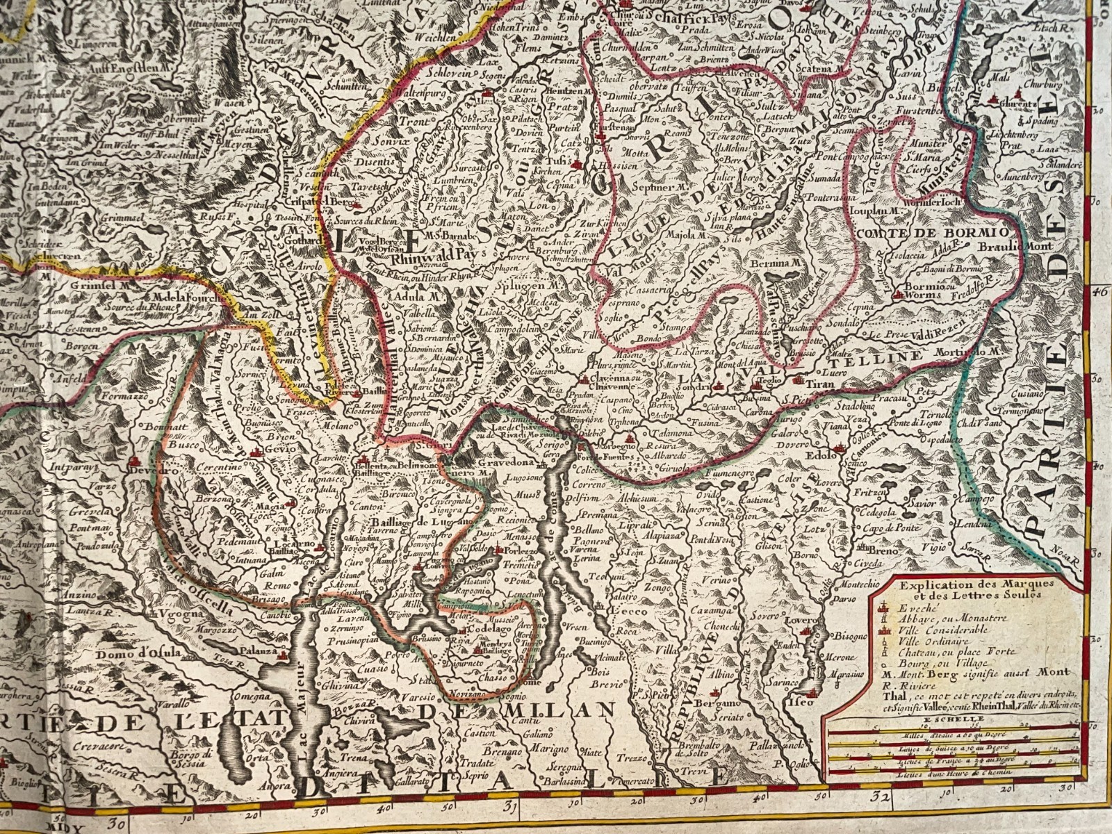 FLANDERS DATED 1756 J.B. NOLIN LARGE ANTIQUE ENGRAVED MAP 18TH CENTURY