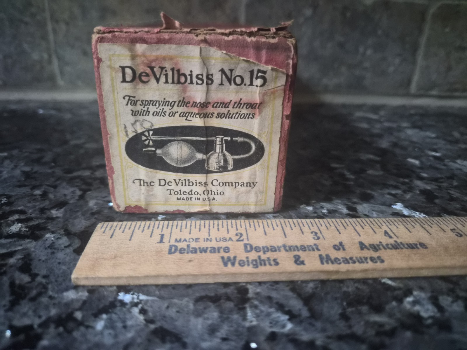Antique DeVilbiss Nose Throat Atomizer 15 Medical Equipment Glass
