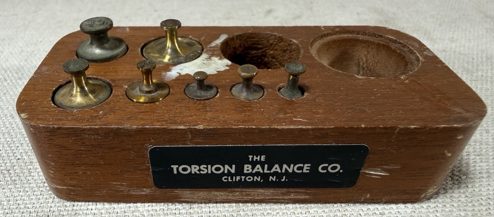 Vintage Torsion Balance Co Brass Apothecary Scale Weight Set! Incomplete, USA
