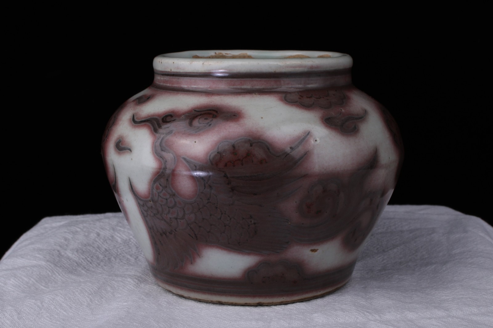 0262 Copper-Red Glazed Jar with Cloud and Phoenix Type A