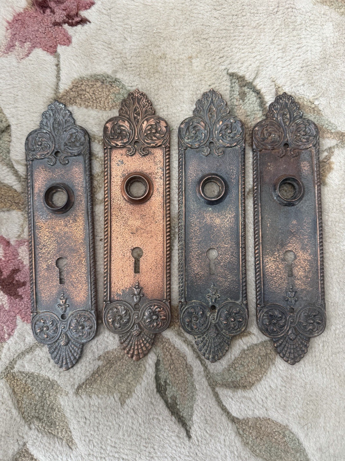 Lot of 4 Penn “Yucca Pattern” Brass Door Plates Circa 1907