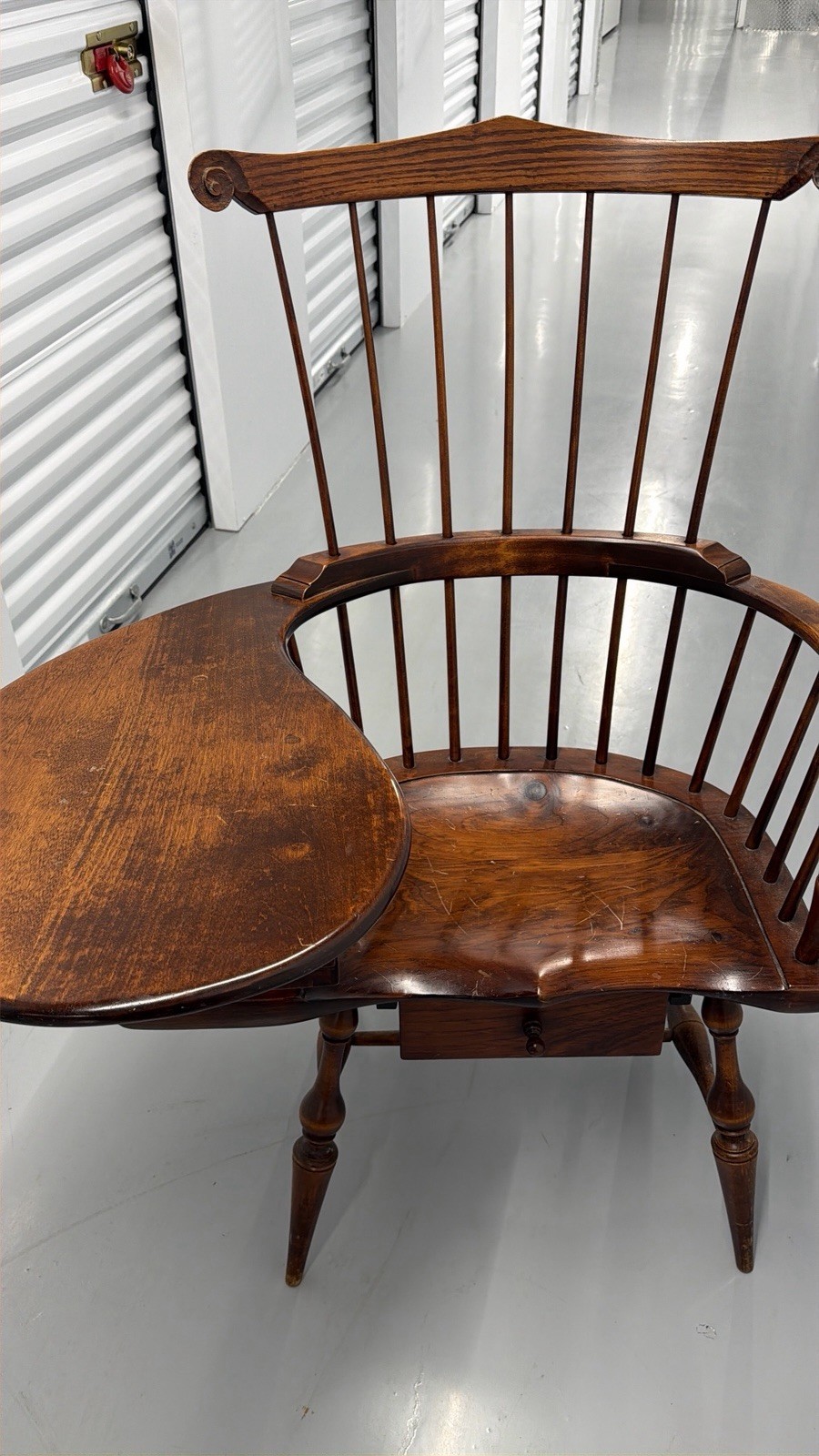 D.R. Dimes Master’s Chair Comb Back Windsor Arm Chair Bench With Drawers