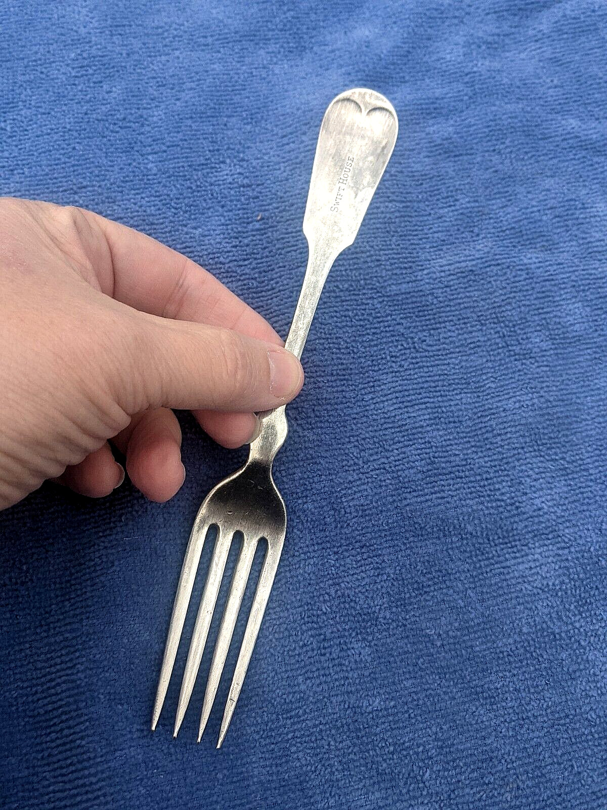 SWIFT HOUSE Antique c.1800’s Silverplate Fiddle Fork HOLMES BOOTH & HAYDENS A1