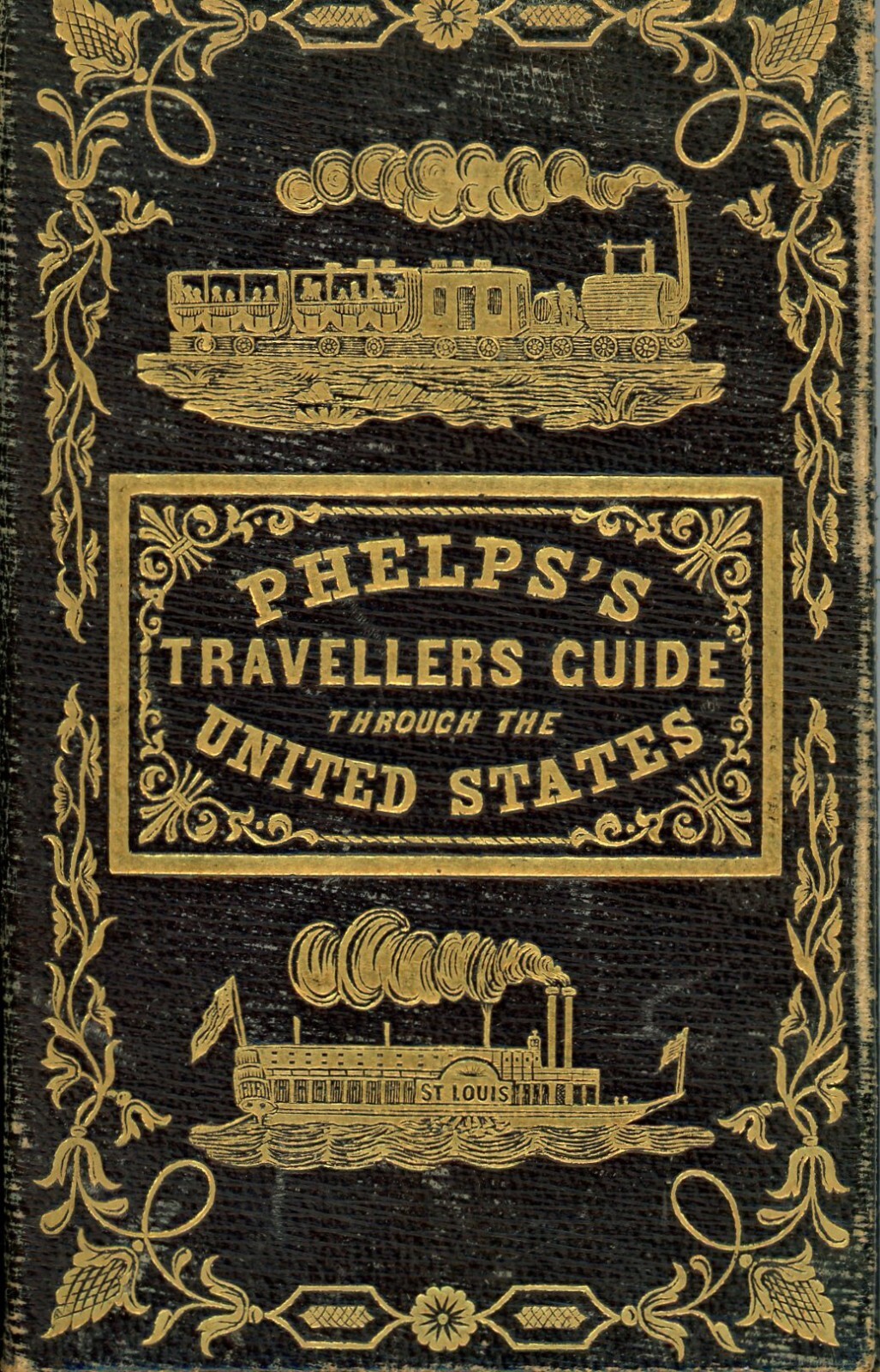 1847 Phelps’s Travellers Guide through the United States Colored Pocket Map