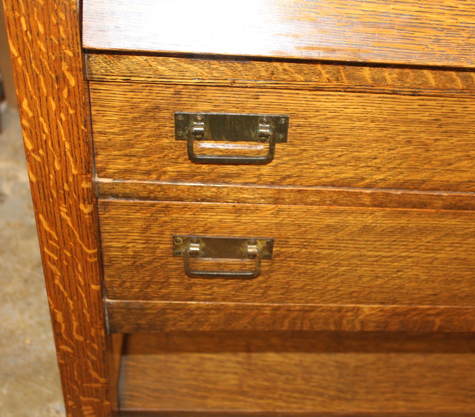 Antique Mission Quarter Sawn Oak Drop Front Desk – original finish