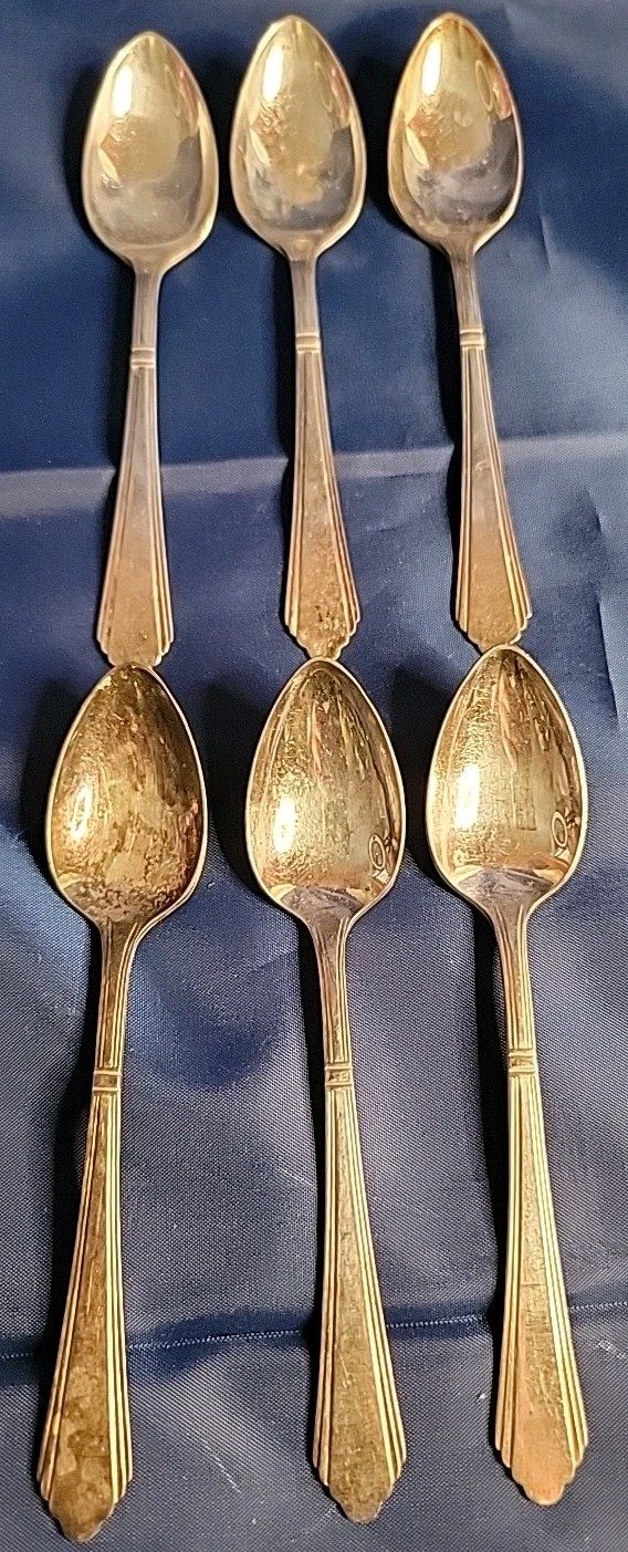 VINTAGE LOT OF 6 SILVERPLATE DEMITASSE / Desert – SPOONS Wilshire Great Cond