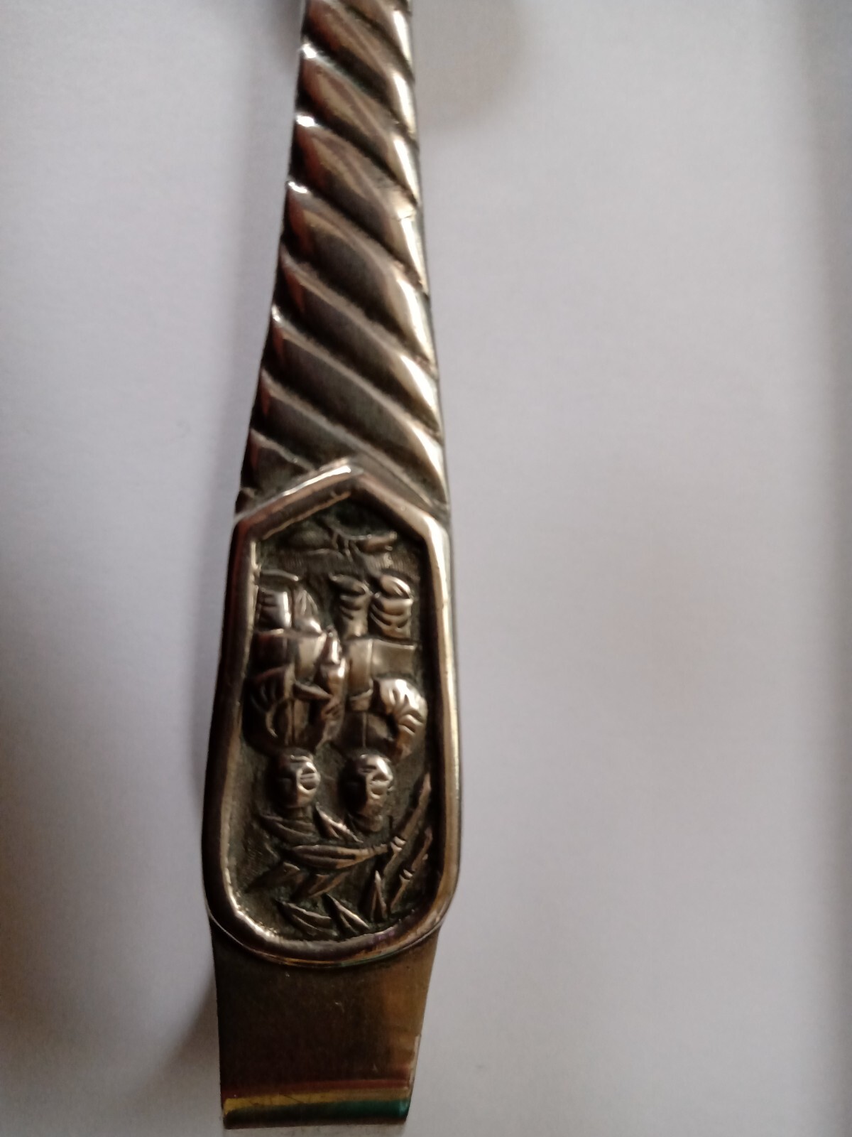 ANTIQUE QUALITY CHINESE SOLID SILVER SUGAR TONGS; MAKER: TUCK CHANG 1890 – 1915