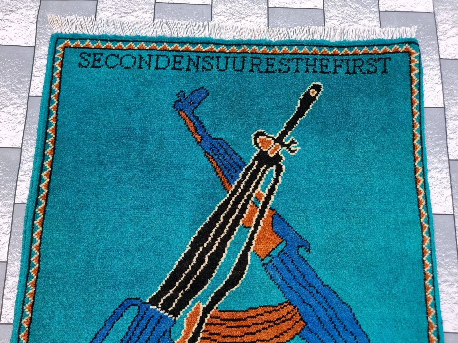 Style Ak 47 Handmade Vintage Afghan War Rug Knotted Rug Hanging decor Rug