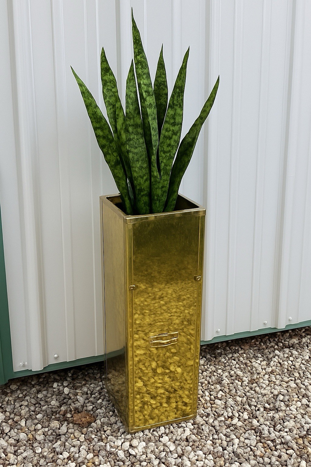 Vtg Brass Gold Tone Metal Trunk Chest Plant Stand Hollywood Regency Mid Century