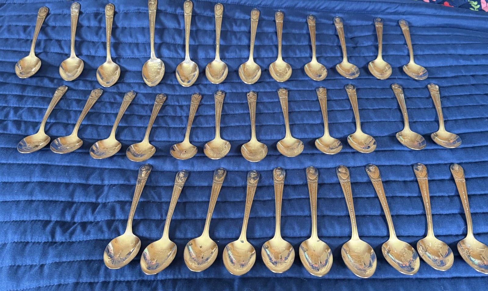 34 Pc. Presidential Commemorative Spoon Collection Washington through Kennedy