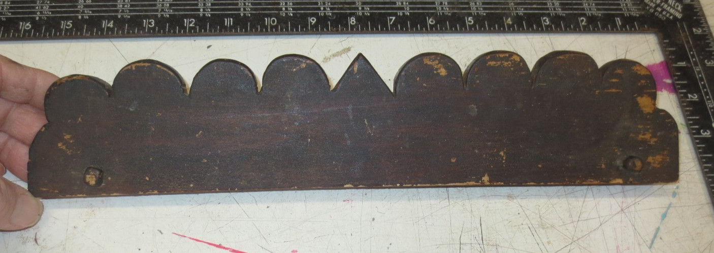 Early handmade Decorative Wooden Scalloped Trim Pegged – Old Finish –