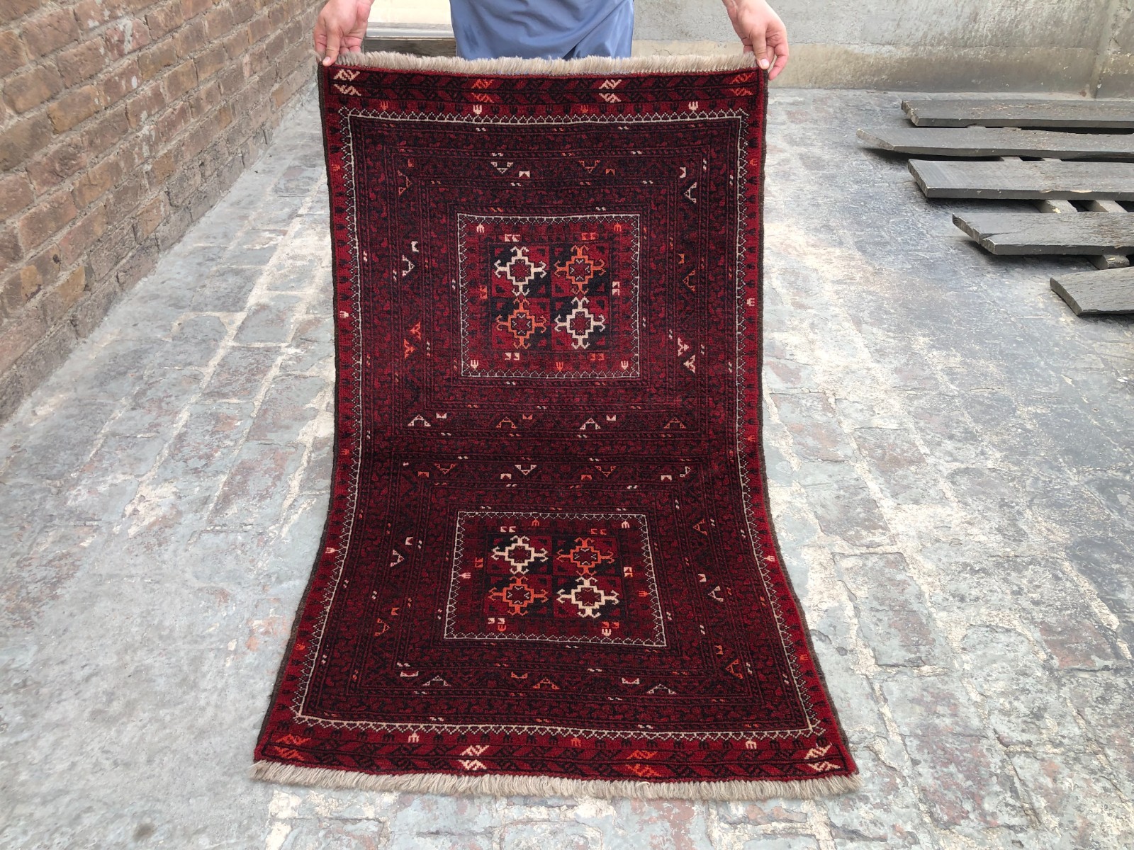 Vintage Turkmen Parda Rug 2’7×4’4 ft Afghan Hand Knotted Wool Tribal Accent Rug
