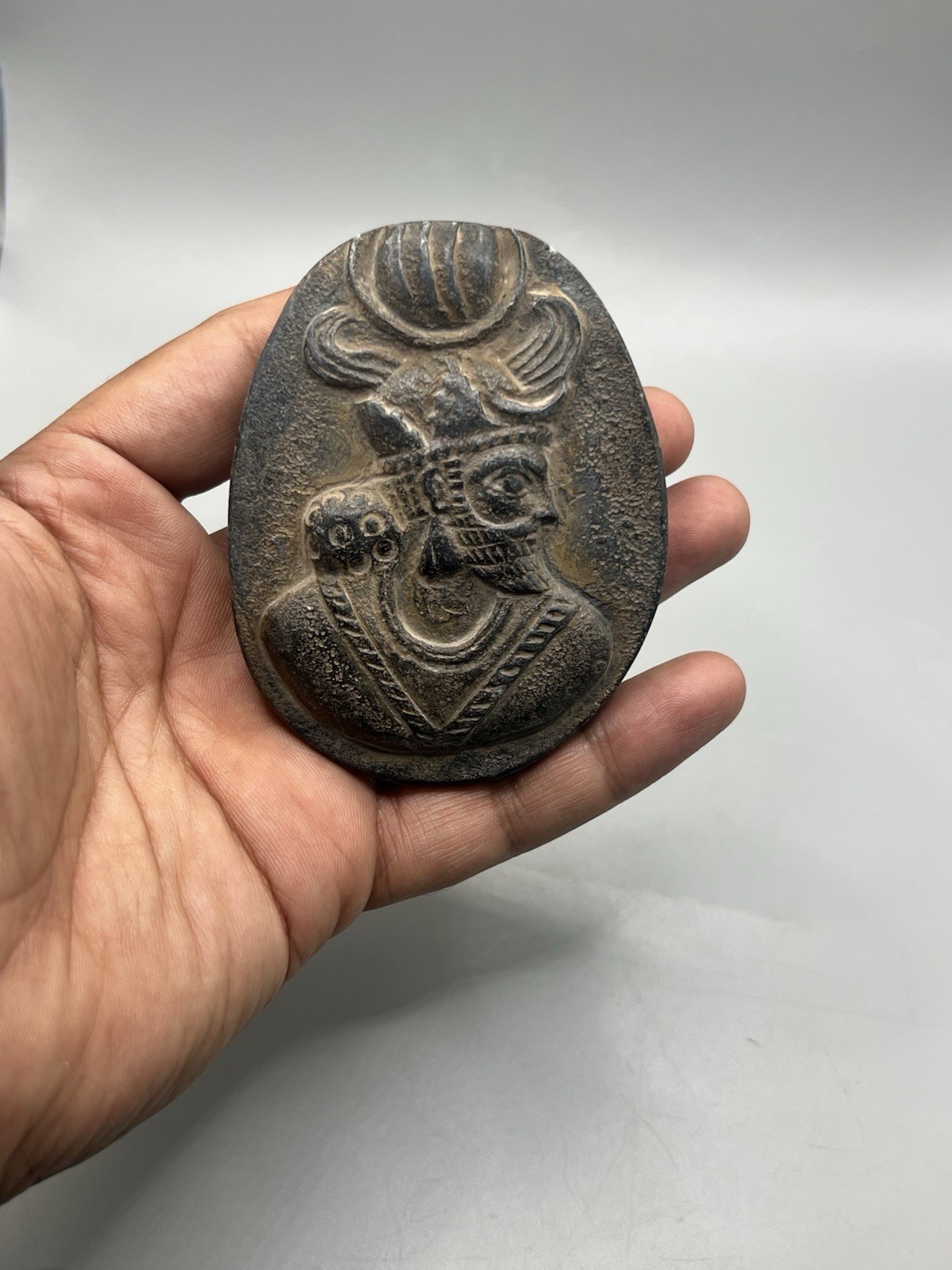 Ancient Authentic Sassanian Prince Stone Relief Collection Piece 15th Century