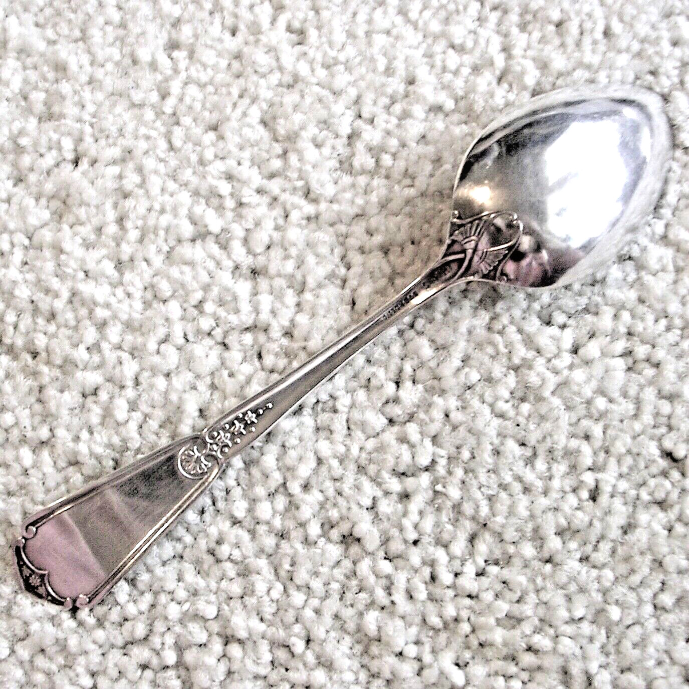 “Longfellow” antique sterling silver teaspoon by Hotchkiss & Schreuder (H&S)