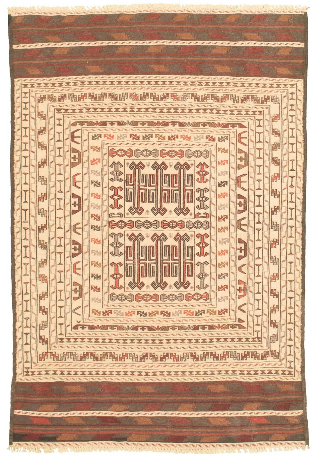 Traditional Vintage Hand Woven Area Rug 4’5″ x 5’10” Wool Oriental Carpet