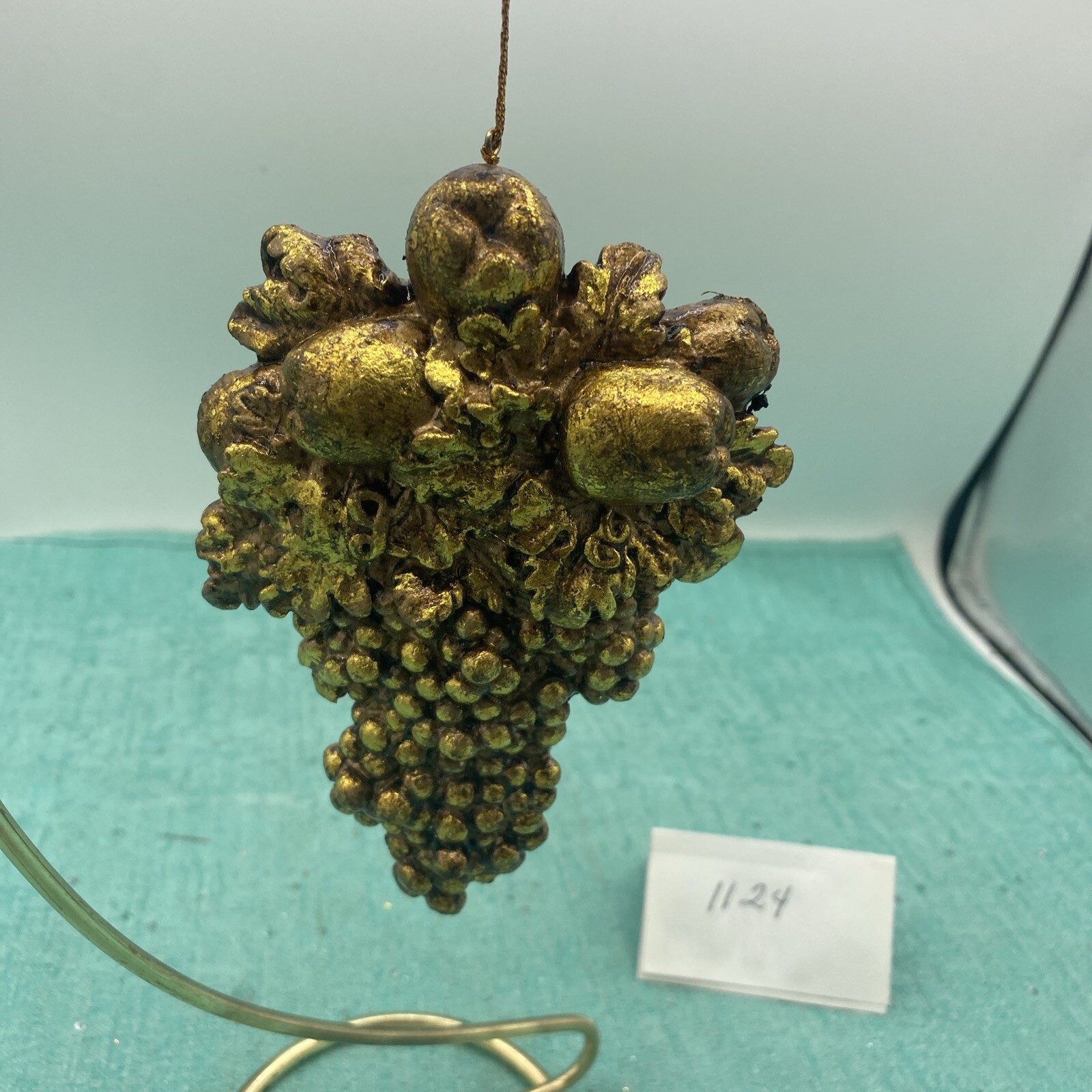 Gold Tone Grape Cluster Christmas Ornament By James Cole Old World Design