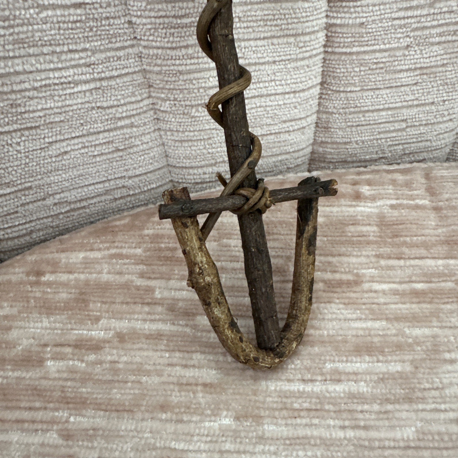 Primitive Rustic Wall Decor Wooden Hand Rake Garden Tools Miniature Farmhouse