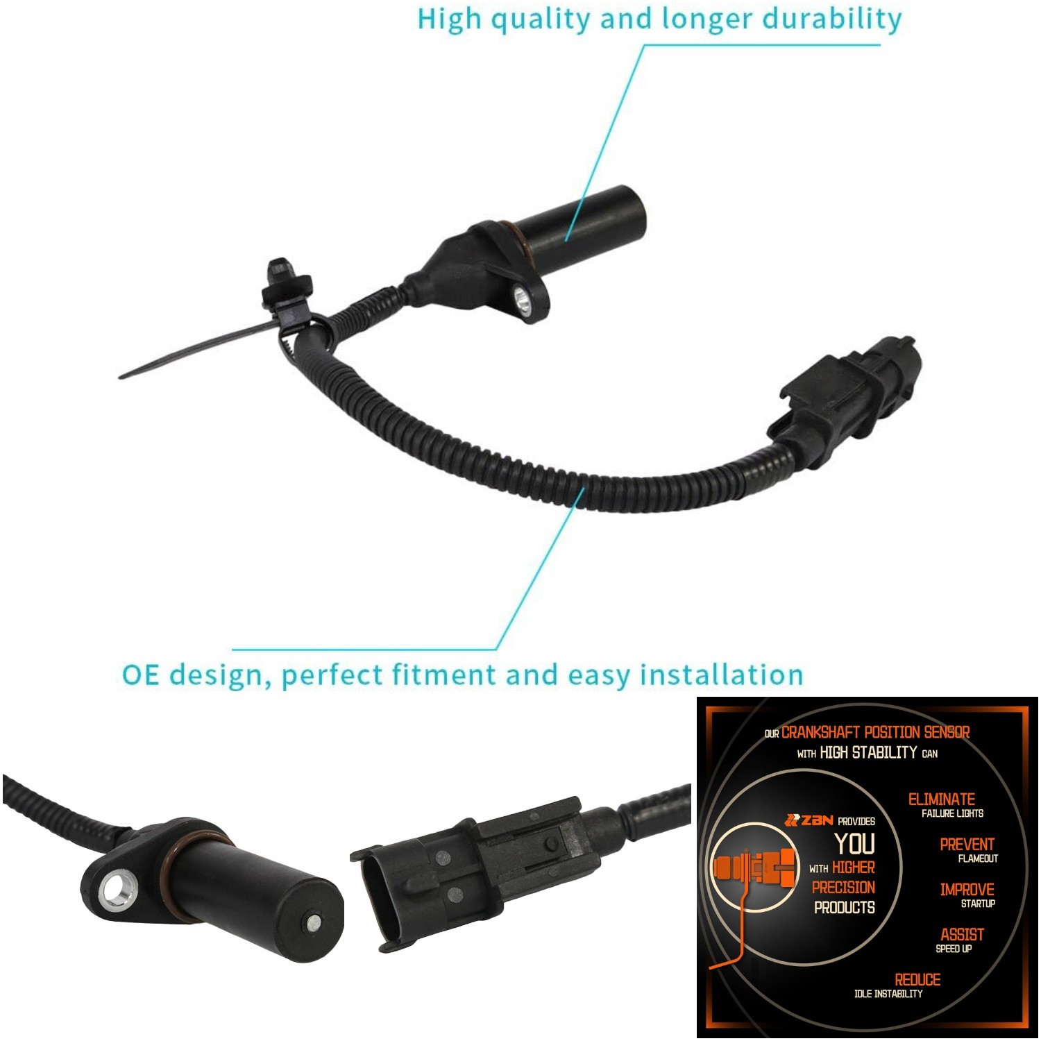 Crankshaft Position Sensor Hyundai Kia Elantra Accent Veloster Soul 2011-2015