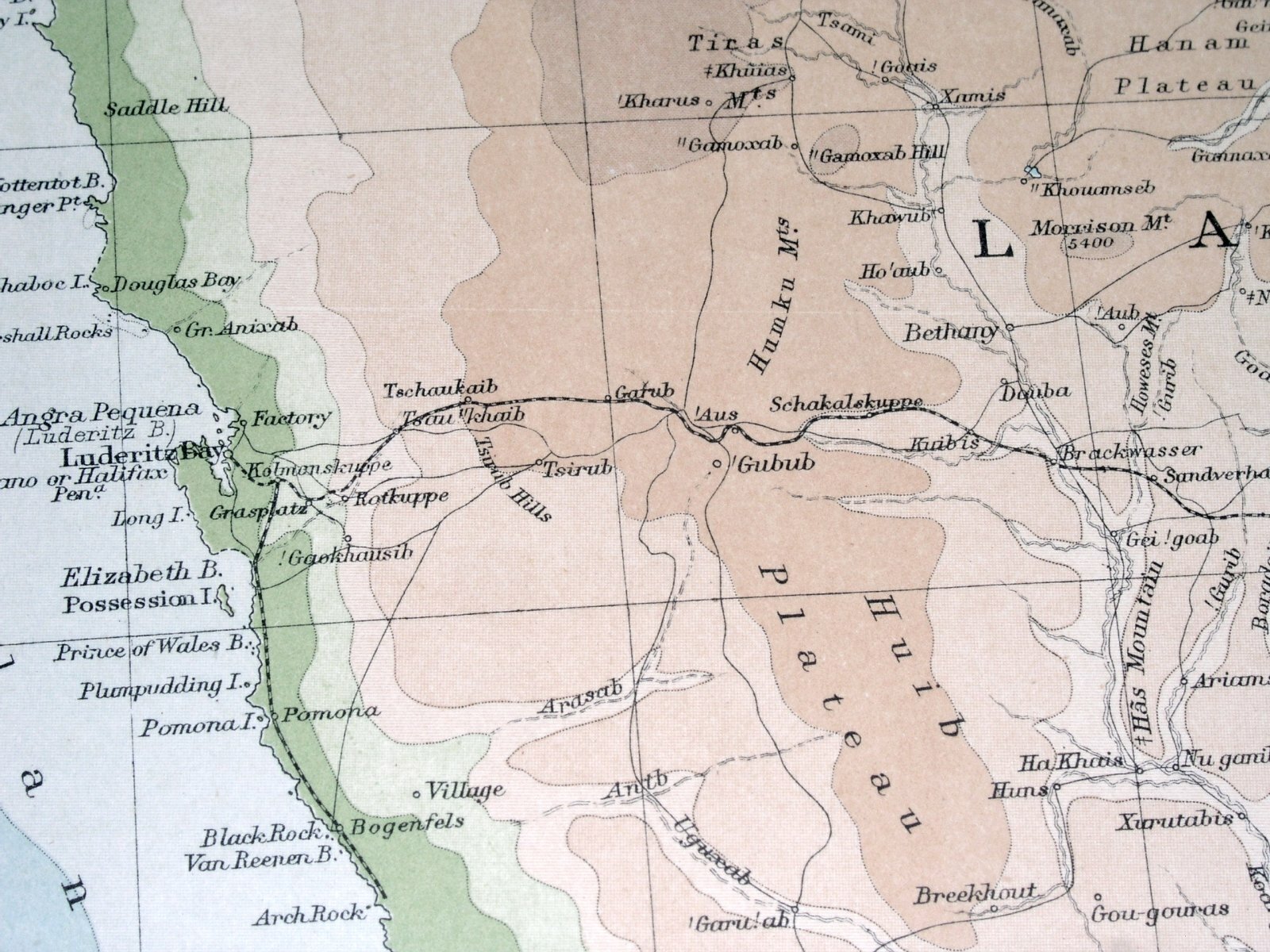 1922 VINTAGE MAP OF SOUTH AFRICA CAPE PROVINCE CAPE TOWN KAAPSTAD NAMIBIA