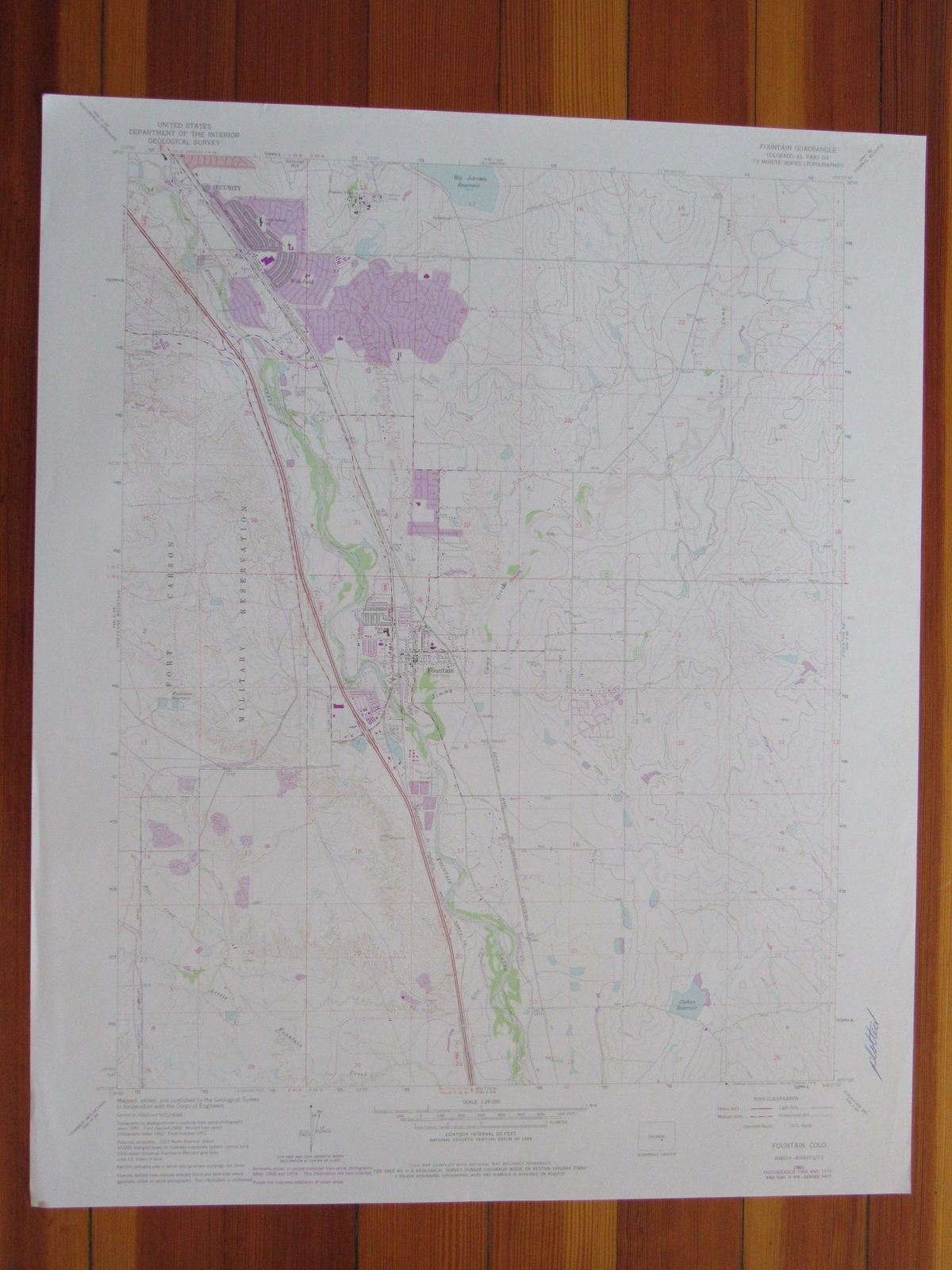 Fountain Colorado 1978 Original Vintage USGS Topo Map