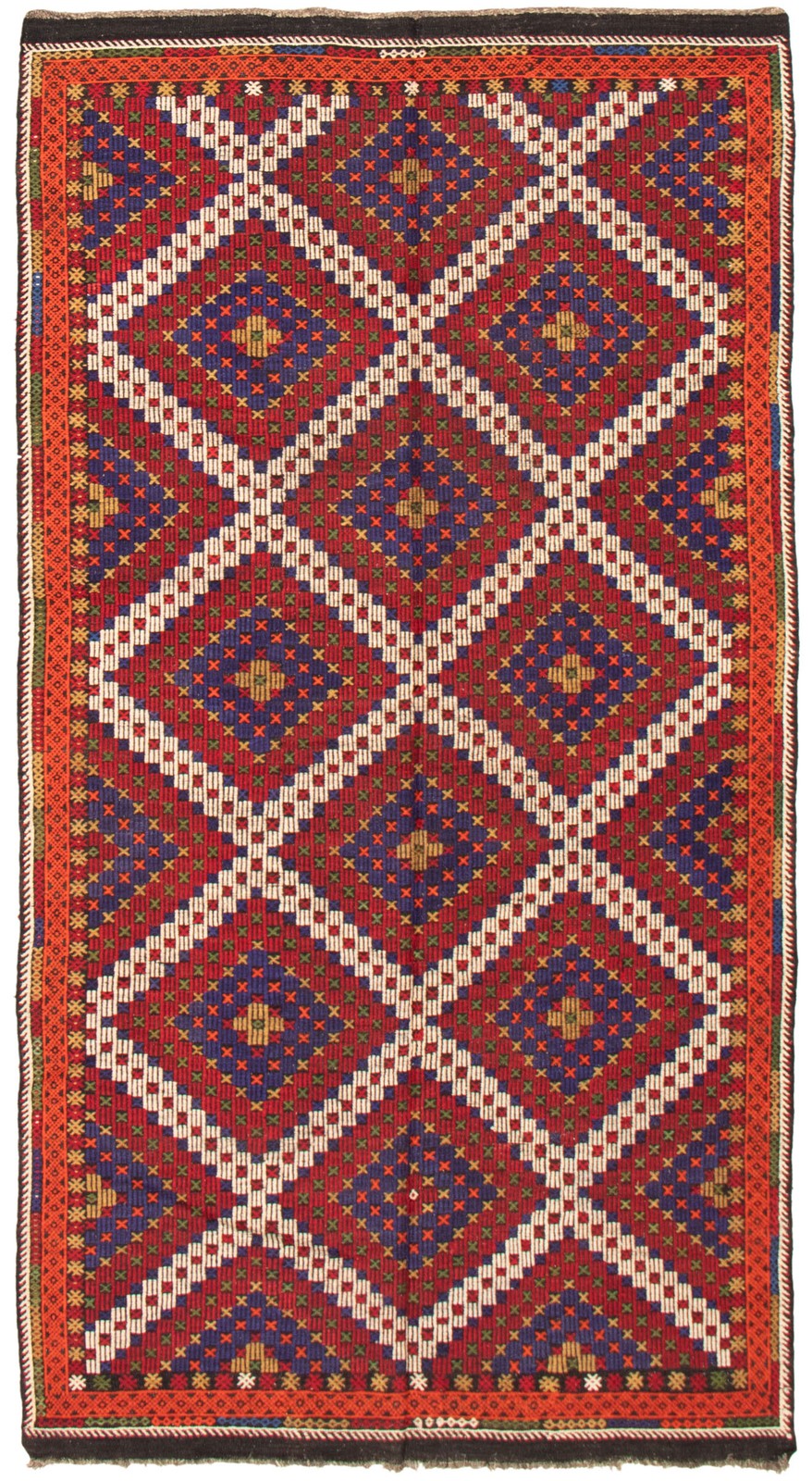 Vintage Hand Woven Area Rug 6’1″ x 11’5″ Traditional Wool Oriental Carpet