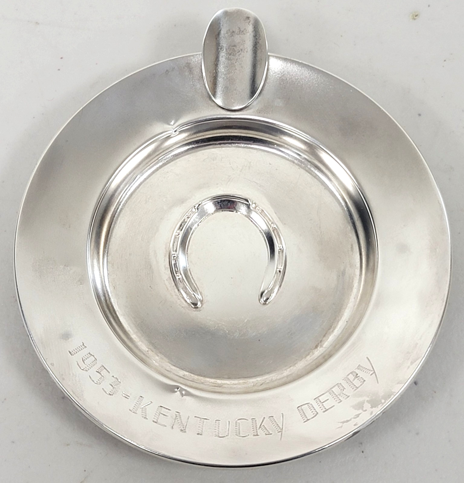 Rare Vintage 1953 Sterling Silver Kentucky Derby Horseshoe Ashtray (Pre-Owned)