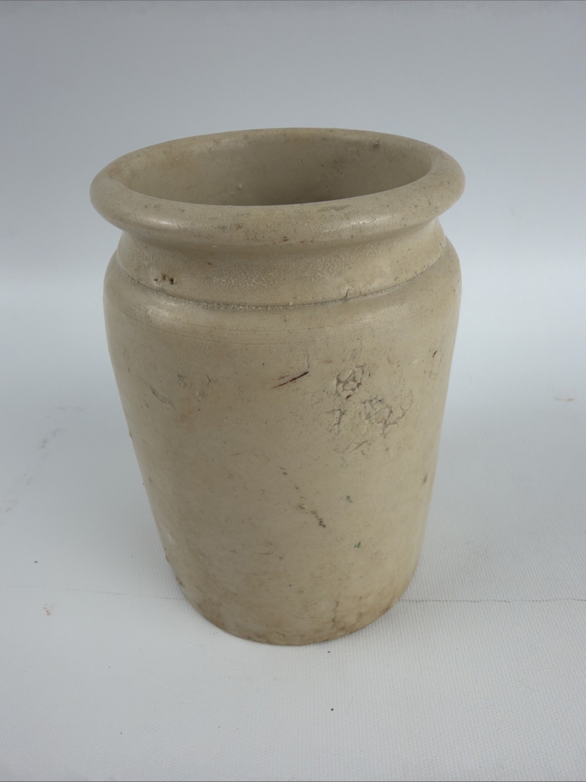 Antique Primitive Stoneware Preserve Jar Crock Rare Eagle Mark Pottery 4.5”